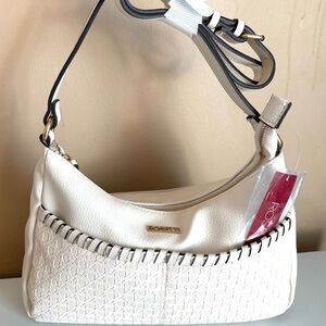 ROSETTI INES CROSSBODY BAG CREAM CLAW GOLD-TONE HRDWRE ADJ STRAP NWT